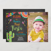 Fiesta Mexican Birthday Cactus Boy Einladung (Vorne/Hinten)