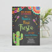 Fiesta Mexican Birthday Cactus Boy Einladung (Stehend Vorderseite)