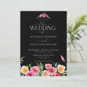 Fiesta Mexican Blume Elegante Script Wedding Einladung (Stehend Vorderseite)