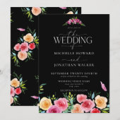 Fiesta Mexican Blume Elegante Script Wedding Einladung (Vorne/Hinten)