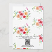 Fiesta Mexican Blume Elegantes Script QR Wedding Einladung (Rückseite)
