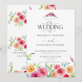 Fiesta Mexican Blume Elegantes Script QR Wedding Einladung (Vorne/Hinten)