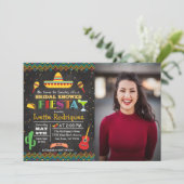 Fiesta Mexican Brautparty Foto Einladung (Stehend Vorderseite)
