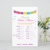 Fiesta Mexican Brautparty Game PRINTED (Stehend Vorderseite)