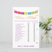 Fiesta Mexican Brautparty Game PRINTED (Stehend Vorderseite)