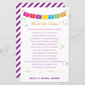 Fiesta Mexican Brautparty Game PRINTED (Vorne/Hinten)