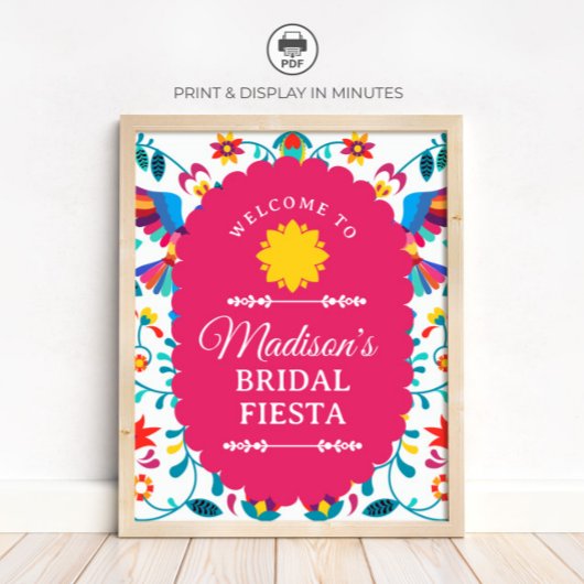 Fiesta Mexican Bridal Shower Welcome Sign Poster