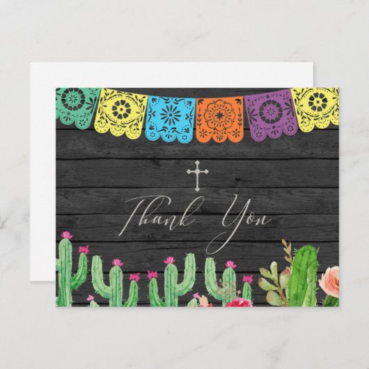 Fiesta Mexican Cactus Danke, Karte (Vorne/Hinten)