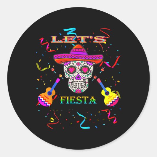 Fiesta Mexican Cinco De Mayo Runder Aufkleber (Vorderseite)