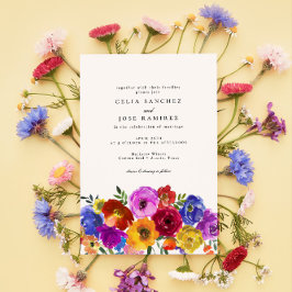 Fiesta Mexican Colorful Floral Wedding Einladung