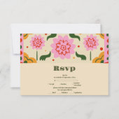 Fiesta Mexican Colorful Floral Wedding RSVP Karte (Vorderseite)