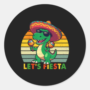 Fiesta Mexican Dinosaurier Cinco De Mayo Toddle Runder Aufkleber