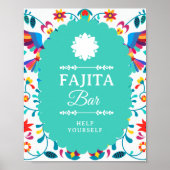 Fiesta Mexican Fajita Bar Bridal Shower Sign Poster (Vorne)