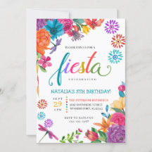 Fiesta Mexican Floral Birthday Einladung