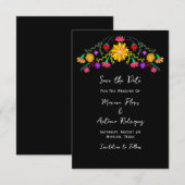 Fiesta Mexican Floral Terminankündigung Save The Date (Vorne/Hinten)