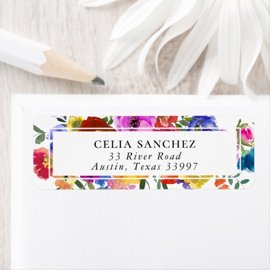 Fiesta Mexican Floral Wedding Invitation Address (Insitu)