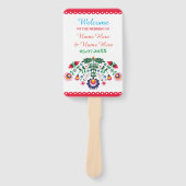 Fiesta Mexican Floral Wedding Program Hand Fan Fächer (Vorderseite)