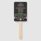 Fiesta Mexican Floral Wedding Program Hand Fan Fächer (Rückseite)