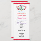 Fiesta Mexican Floral Wedding Program Programm (Vorne/Hinten)