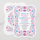 Fiesta Mexican Gender Reveal Einladung (Vorne/Hinten)