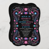 Fiesta Mexican Gender Reveal Einladung (Vorne/Hinten)