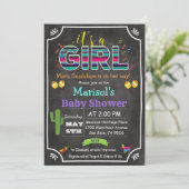 Fiesta Mexican Girl Baby Shower Einladung (Stehend Vorderseite)