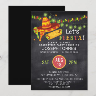 Fiesta Mexican Graduation Party Chalkboard Einladung
