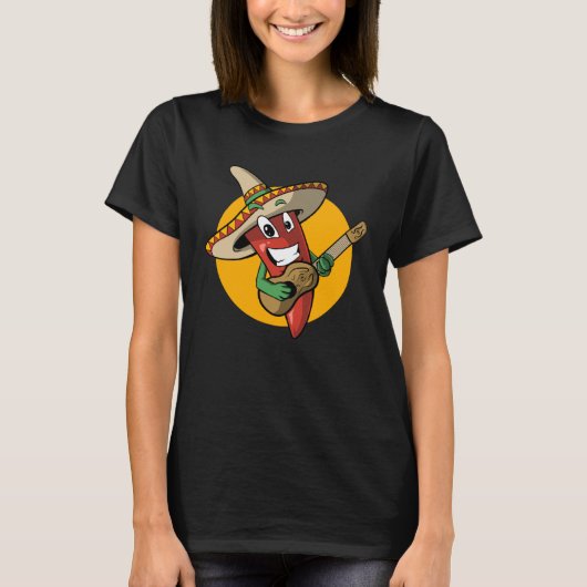 Fiesta Mexican Guitarists Chili Chili Guitarist T-Shirt (Vorderseite)