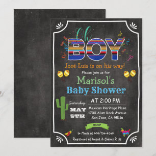 Fiesta Mexican Oh Boy Baby Shower Einladung