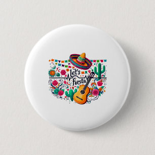 Fiesta Mexican Party Celebration Heartbeat Button