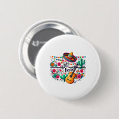 Fiesta Mexican Party Celebration Heartbeat Button (Vorne & Hinten)
