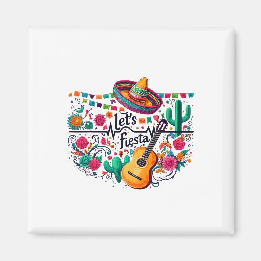 Fiesta Mexican Party Celebration Heartbeat Magnet (Vorne)