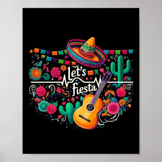 Fiesta Mexican Party Celebration Heartbeat Poster (Vorne)