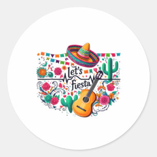 Fiesta Mexican Party Celebration Heartbeat Runder Aufkleber