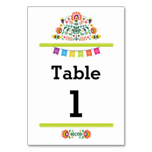Fiesta Mexican Pattern Table Limon Number Wedding Tischnummer