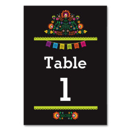 Fiesta Mexican Pattern Tischnummer Wedding