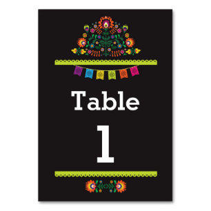 Fiesta Mexican Pattern Tischnummer Wedding