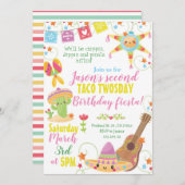 Fiesta Mexican Pinata Taco Twosday Invit Einladung (Vorne/Hinten)