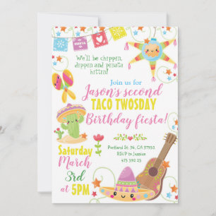 Fiesta Mexican Pinata Taco Twosday Invit Einladung