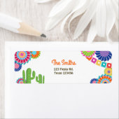 Fiesta Mexican Return Address Label Cactus (Insitu)