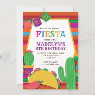 Fiesta Mexican Southwest Taco Birthday Einladung