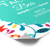 Fiesta Mexican Taco Bar Brautparty-Schild Poster (Ecke)