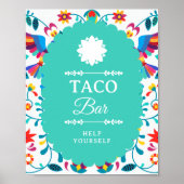 Fiesta Mexican Taco Bar Brautparty-Schild Poster (Vorne)
