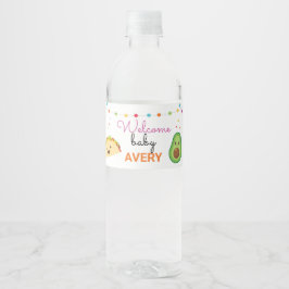 Fiesta Mexican Taco Bout' A Baby Party Wasserflaschenetikett