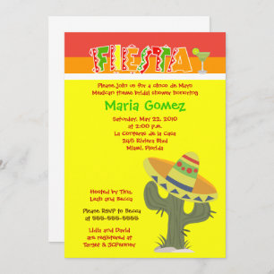 Fiesta Mexican Theme 12x18 Brautparty Einladung
