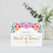 FIESTA Mexicaner wird meine Trauzeugin-Card sein Einladung (Stehend Vorderseite)