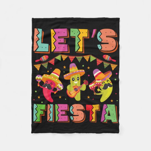 Fiesta Mexico Fiesta Taco Guitar Cinco De Ma Fleecedecke (Vorderseite)
