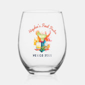 Fiesta Mexico Personalisiert Bachelorette Weinglas Ohne Stiel (Vorderseite)