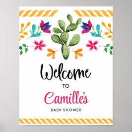 Fiesta Mexico Theme Party Welcome Poster
