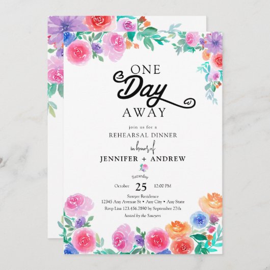 Fiesta | Mexikanische Blume | Abendessen Probe Einladung (Vorne/Hinten)